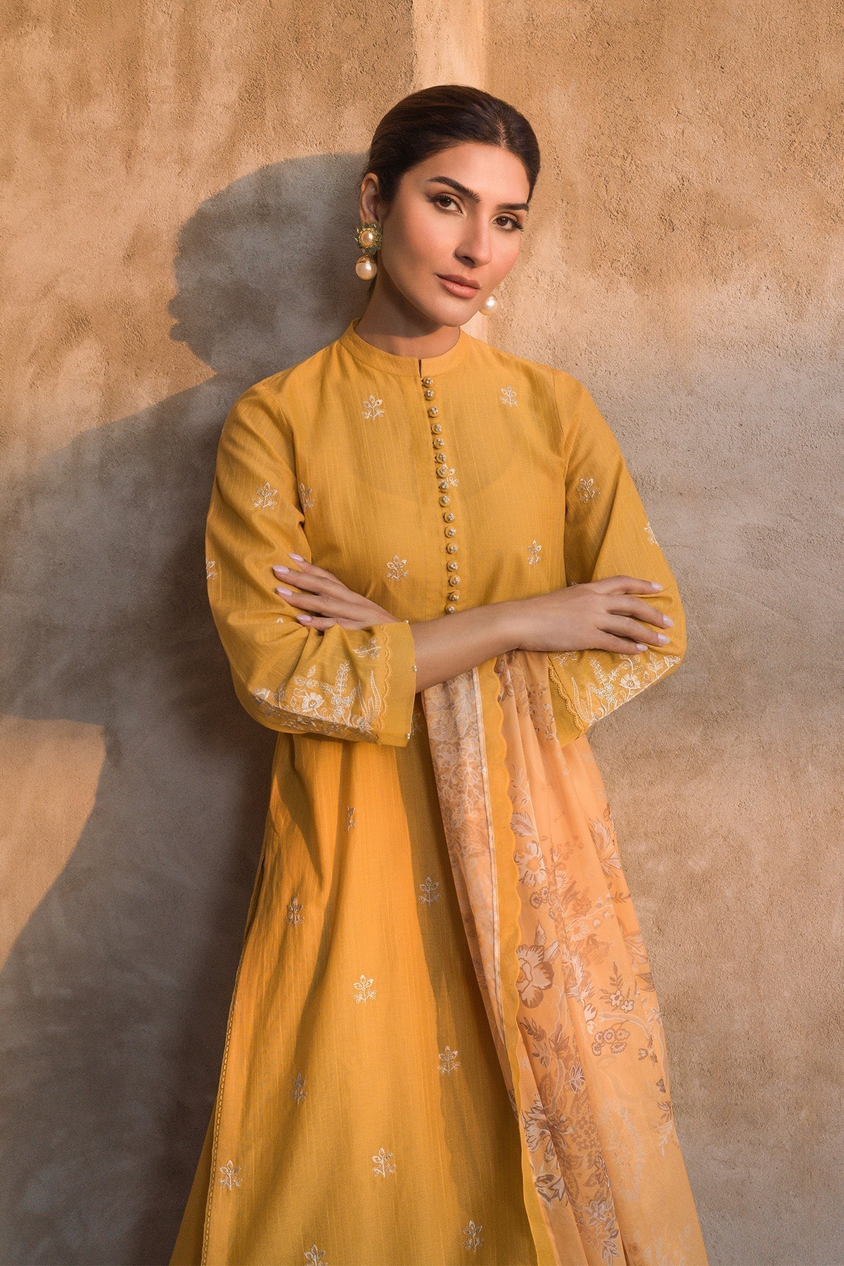 Sahar | Mirage Spring Luxury 24 | Slub Lawn 3 Piece (Embroidered) - House Of Anaya