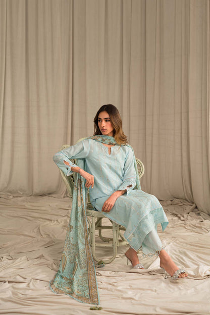 Sahar | Mirage Spring Luxury 24 | Slub Lawn 3 Piece (Embroidered) - House Of Anaya