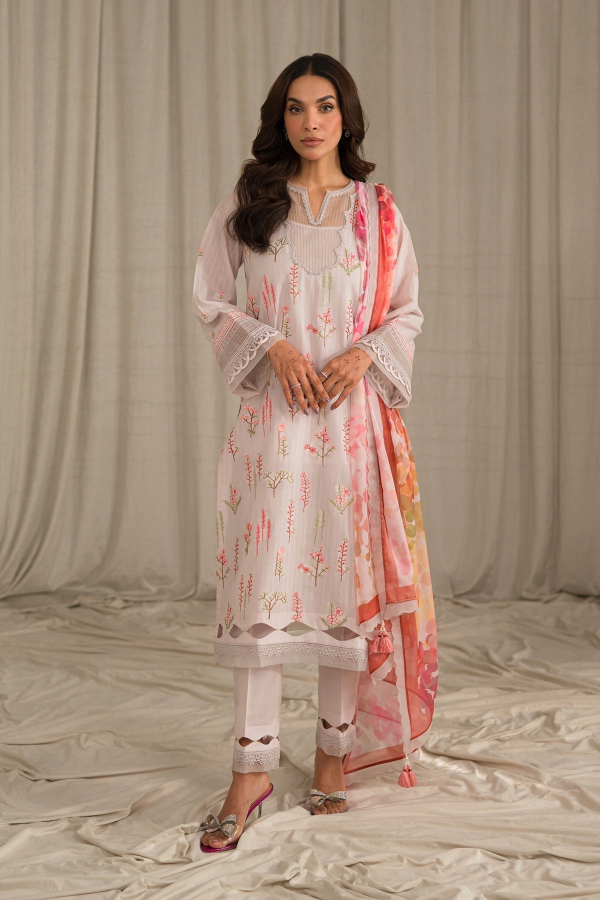 Sahar | Mirage Spring Luxury 24 | Textured Lawn 3 Piece (Embroidered) - House Of Anaya