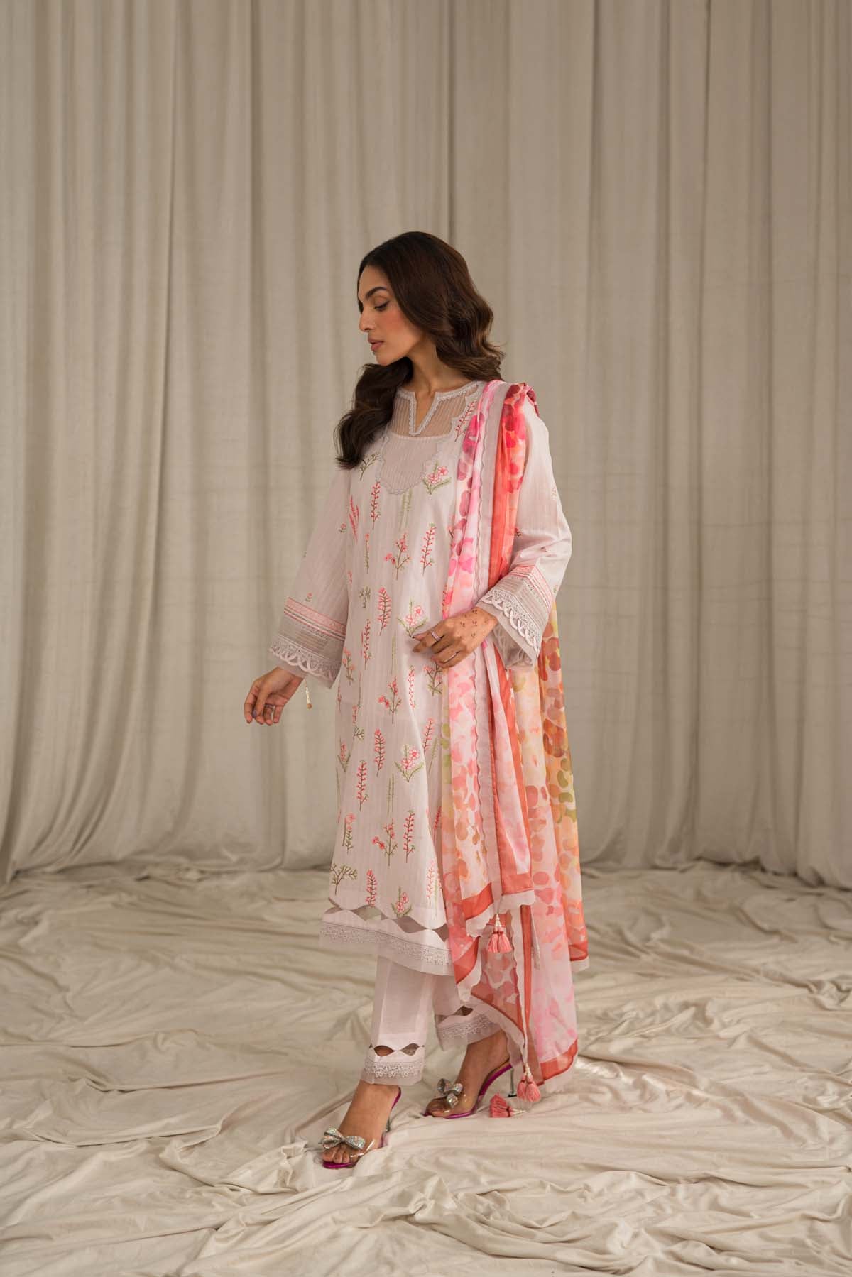 Sahar | Mirage Spring Luxury 24 | Textured Lawn 3 Piece (Embroidered) - House Of Anaya