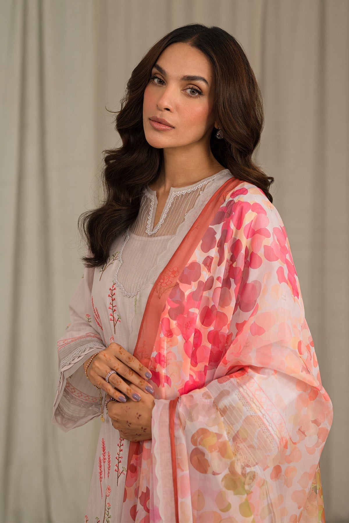Sahar | Mirage Spring Luxury 24 | Textured Lawn 3 Piece (Embroidered) - House Of Anaya