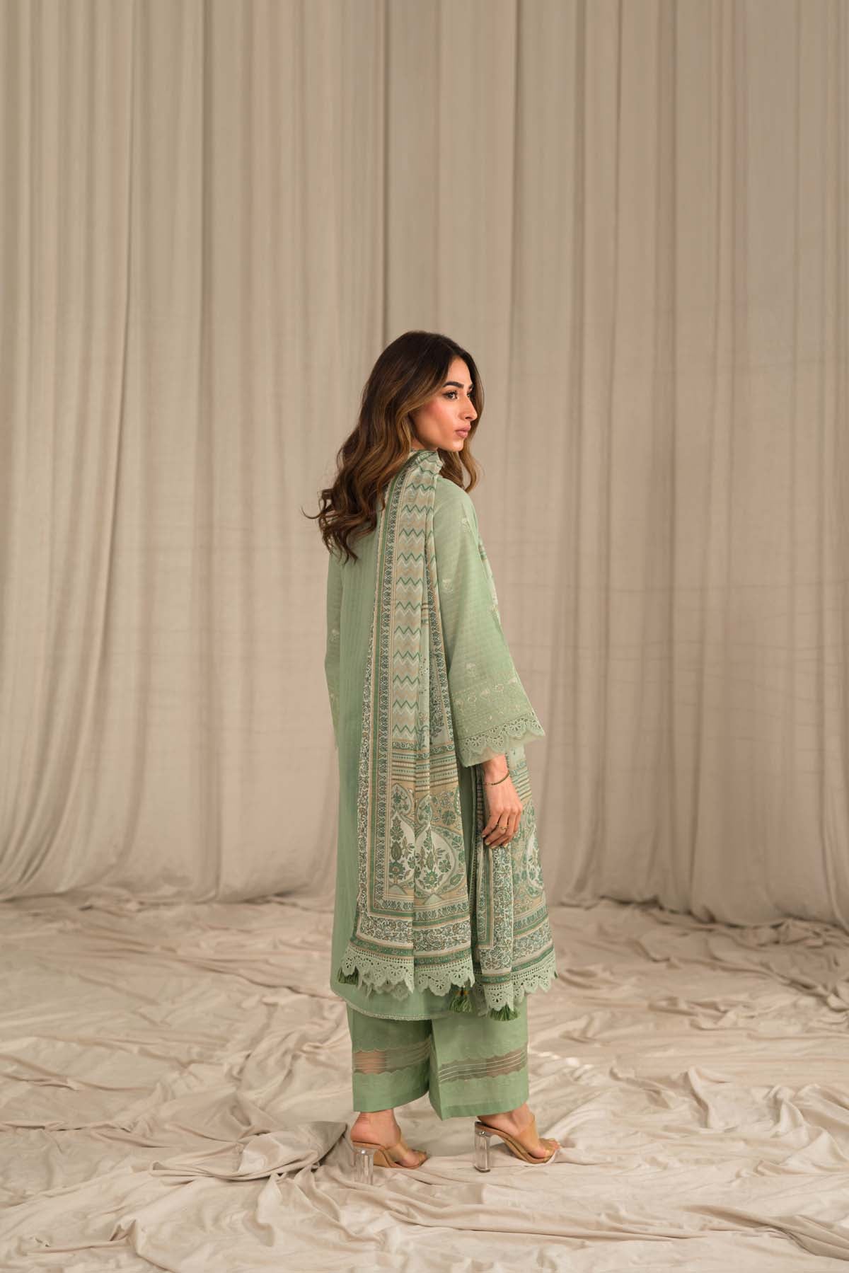 Sahar | Mirage Spring Luxury 24 | Textured Lawn 3 Piece (Embroidered) - House Of Anaya