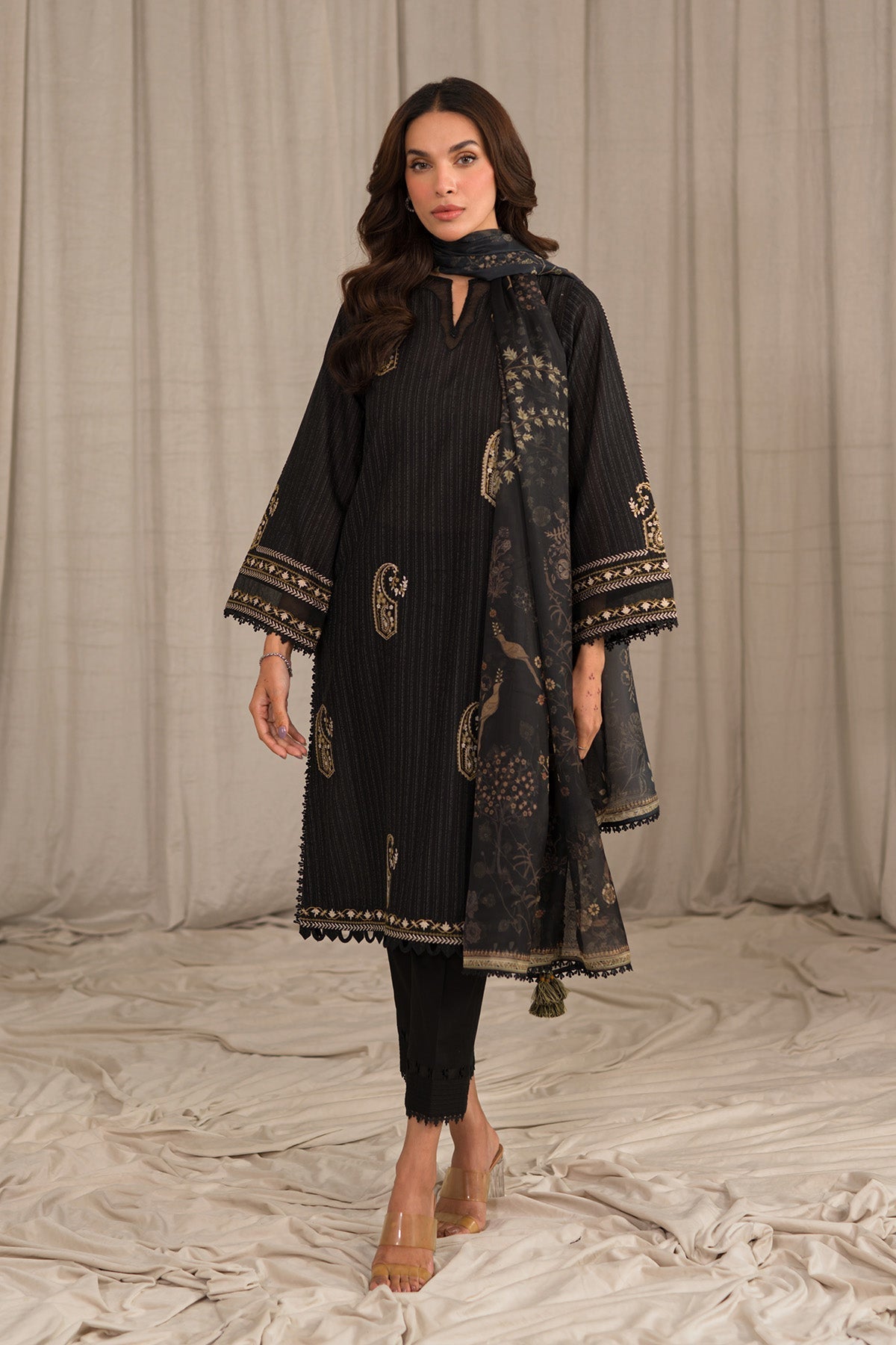 Sahar | Mirage Spring Luxury 24 | Textured Lawn 3 Piece (Embroidered) - House Of Anaya