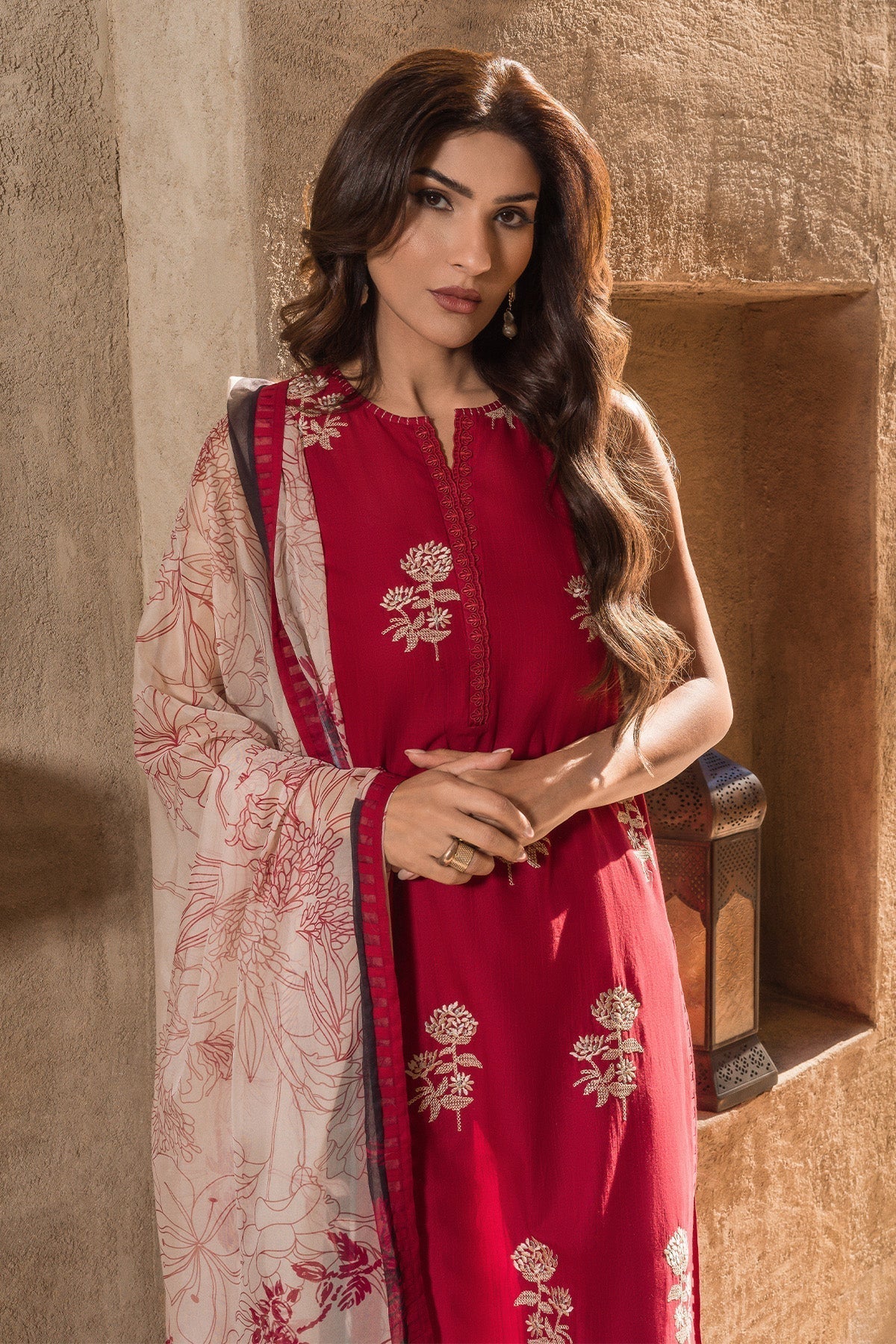 Sahar | Mirage Spring Luxury 24 | Slub Lawn 3 Piece (Embroidered) - House Of Anaya