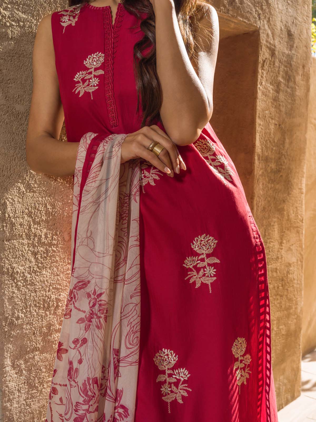 Sahar | Mirage Spring Luxury 24 | Slub Lawn 3 Piece (Embroidered) - House Of Anaya