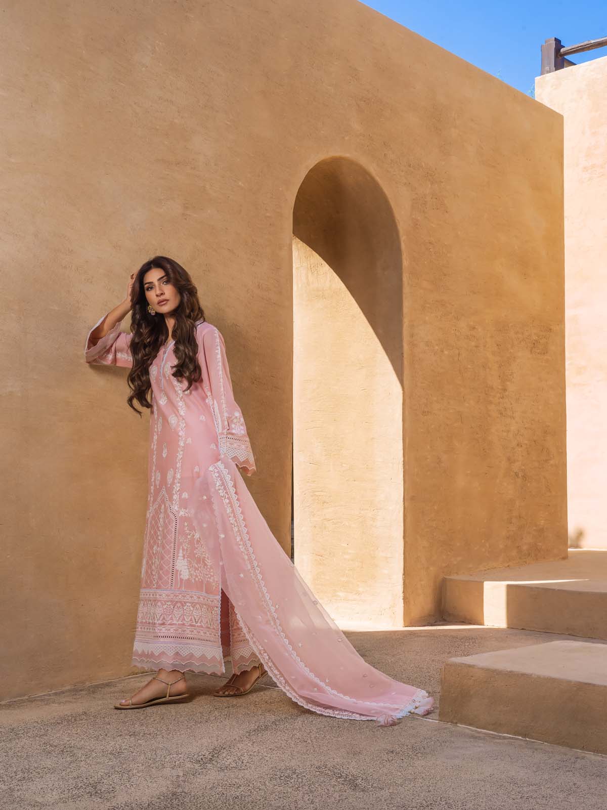 Sahar | Mirage Spring Luxury 24 | Chikankari 3 Piece - House Of Anaya