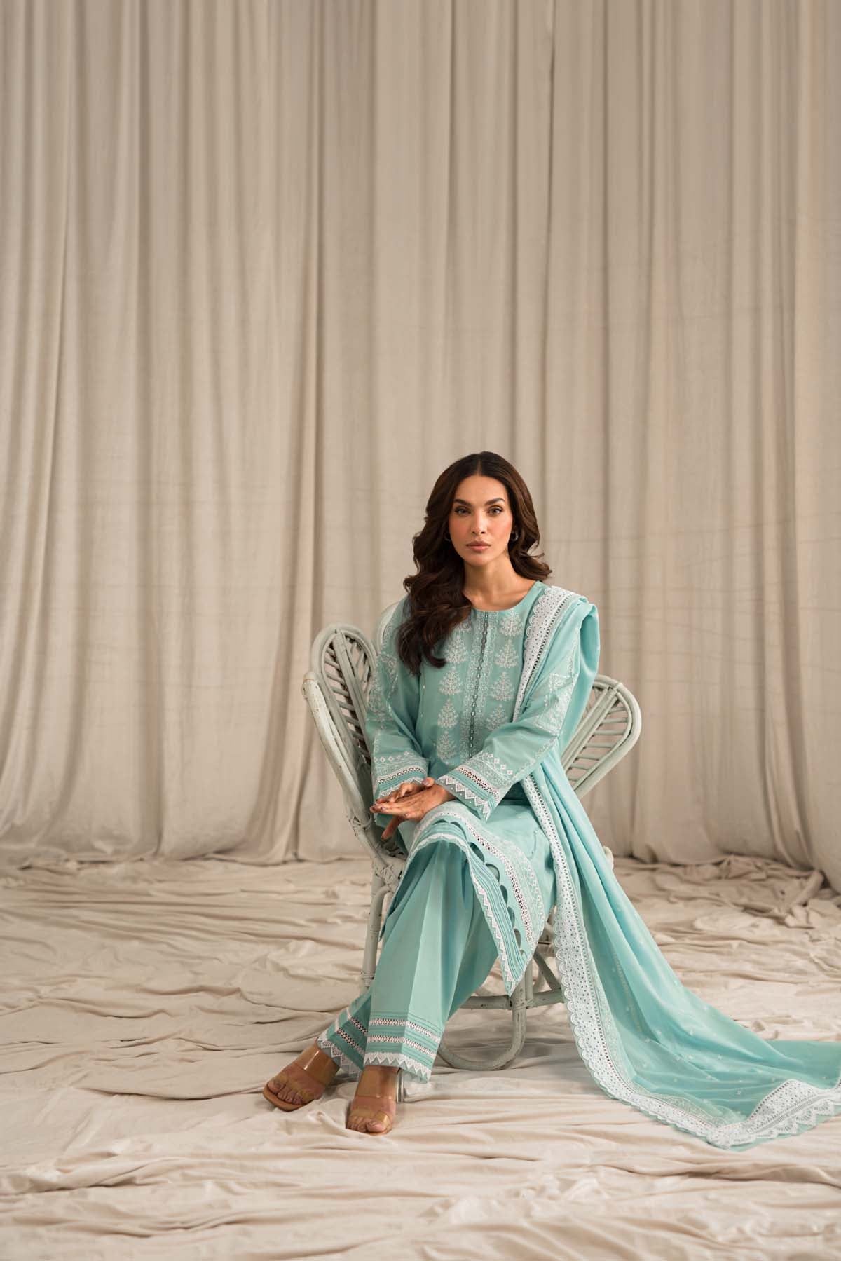 Sahar | Mirage Spring Luxury 24 | Chikankari 3 Piece - House Of Anaya