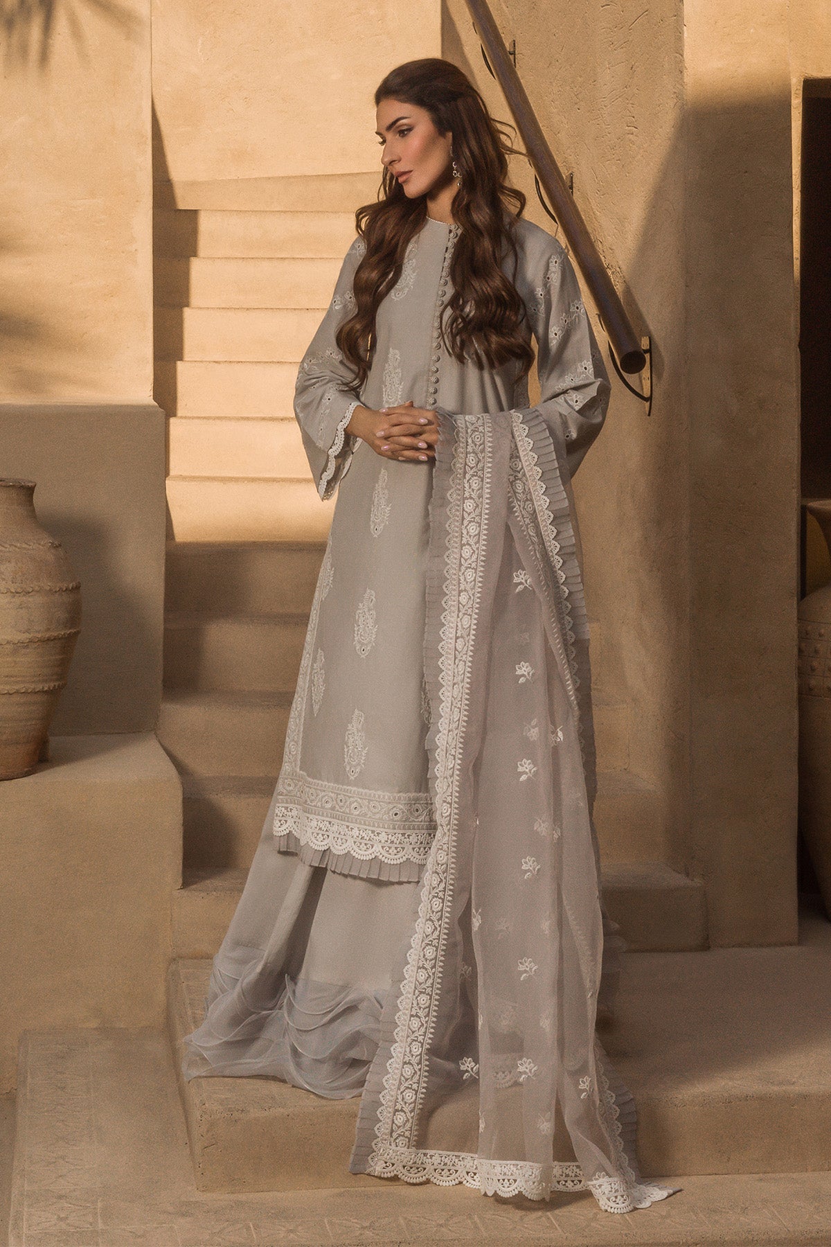 Sahar | Mirage Spring Luxury 24 | Chikankari 3 Piece - House Of Anaya