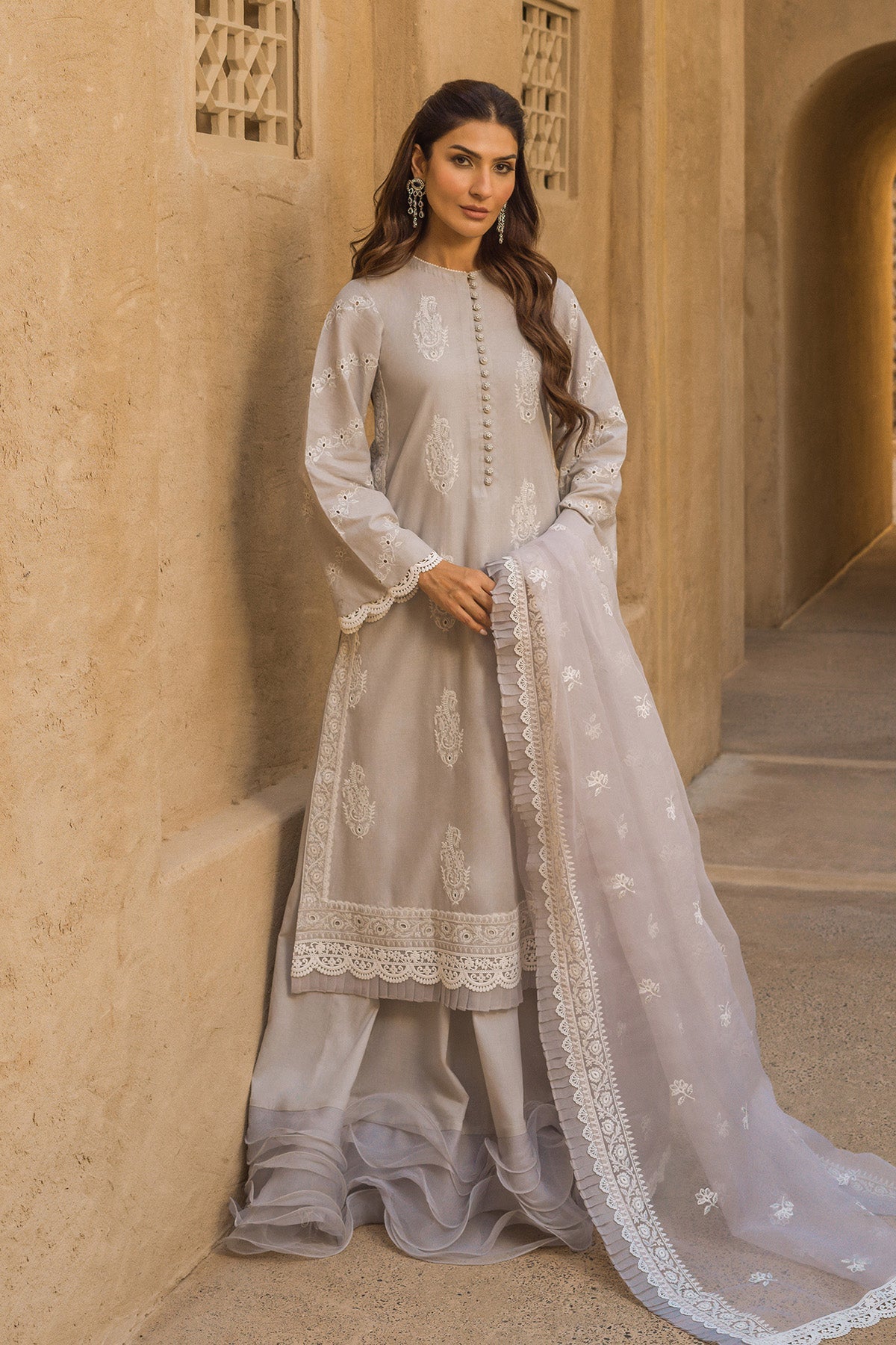 Sahar | Mirage Spring Luxury 24 | Chikankari 3 Piece - House Of Anaya