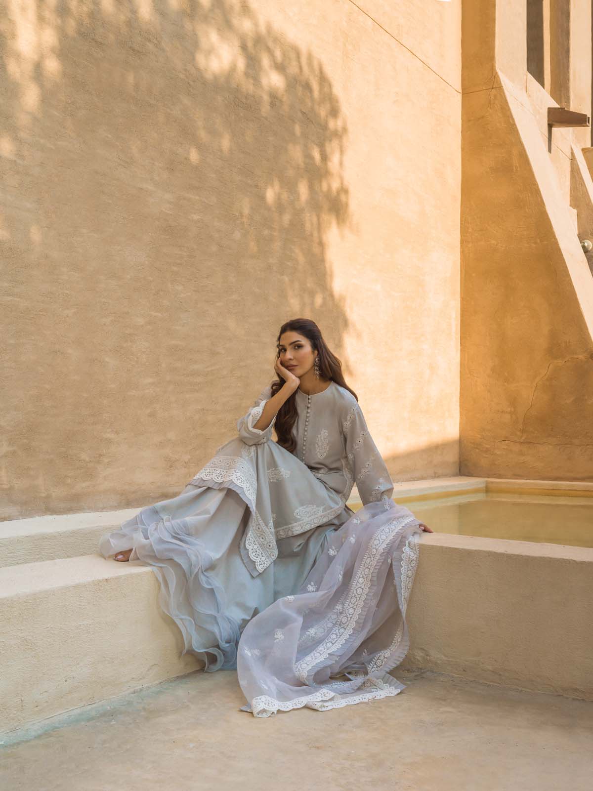 Sahar | Mirage Spring Luxury 24 | Chikankari 3 Piece - House Of Anaya