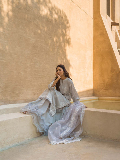 Sahar | Mirage Spring Luxury 24 | Chikankari 3 Piece - House Of Anaya