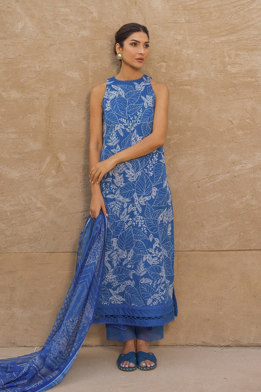 Sahar | Mirage Spring Luxury 24 | Slub Lawn 3 Piece (Embroidered) - House Of Anaya