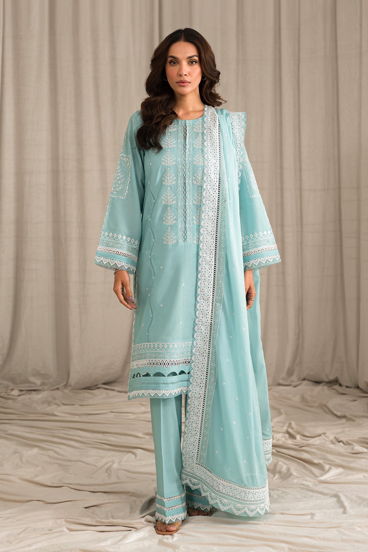 Sahar | Mirage Spring Luxury 24 | Chikankari 3 Piece - House Of Anaya