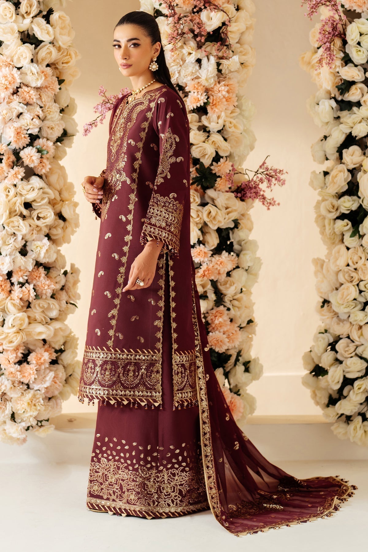 Alizeh | Luxury Raw Silk | AF-RS-01-SALSA - House Of Anaya