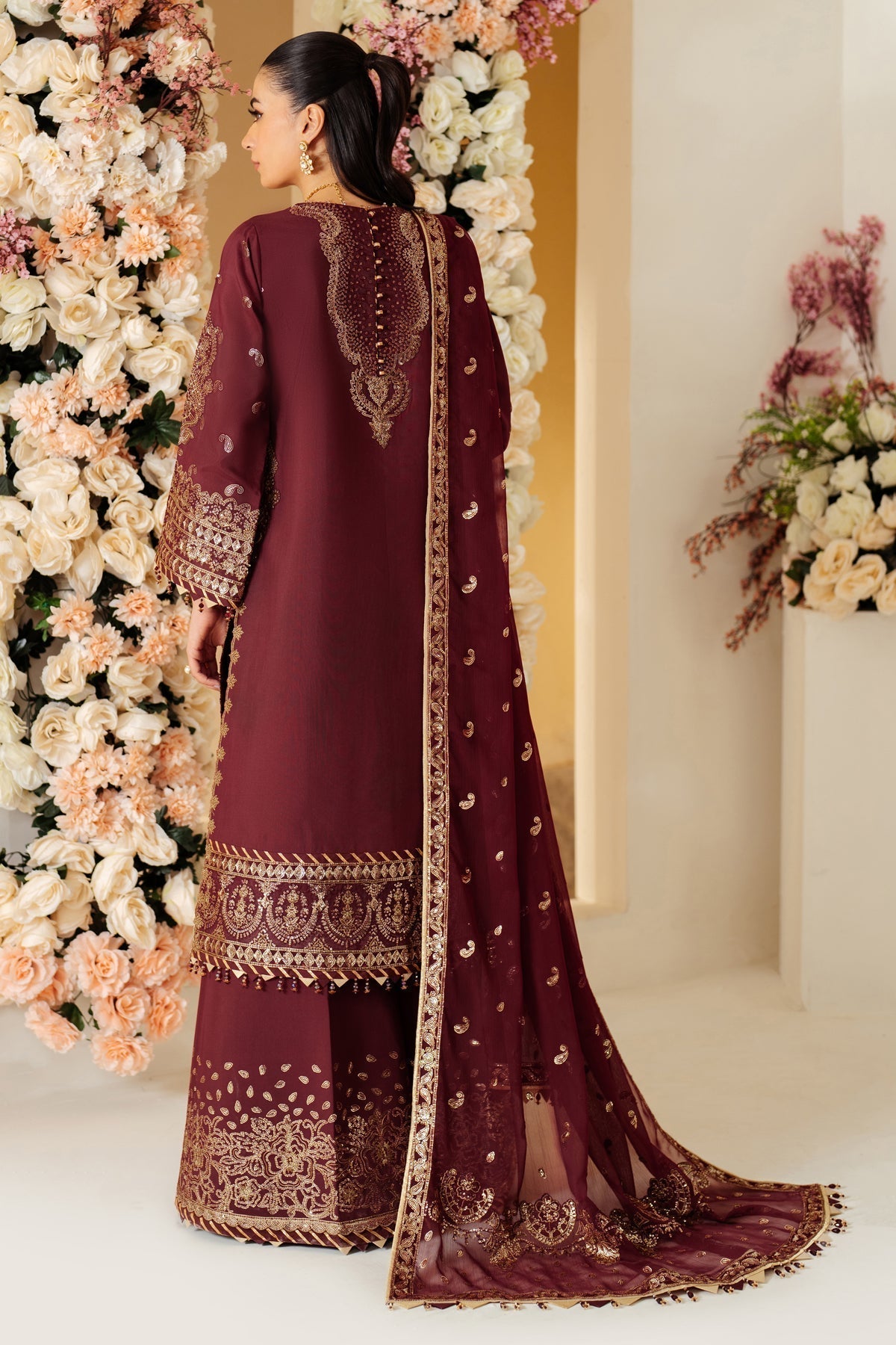 Alizeh | Luxury Raw Silk | AF-RS-01-SALSA - House Of Anaya
