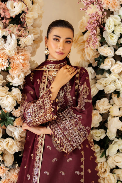 Alizeh | Luxury Raw Silk | AF-RS-01-SALSA - House Of Anaya