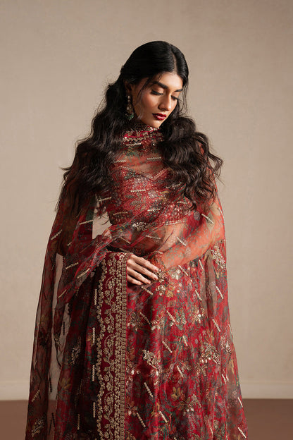Ayzel Taaruf Maroon Lehenga Choli Pakistani Designer Dresses