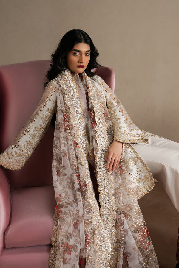 Ayzel Riwaayat Off White Peplum Pakistani Designer Dresses