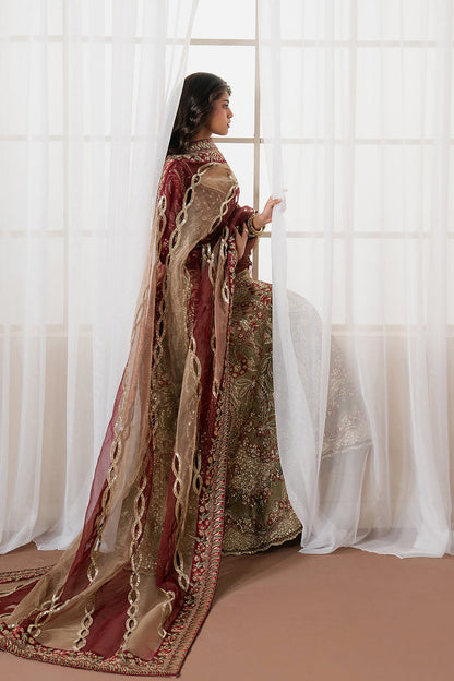 Ayzel Mulaaqaat Maroon Lehenga Choli Pakistani Designer Dresses