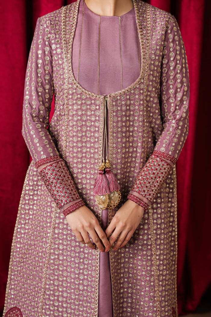 Ayzel Humnishin Mauve Panelled Anarkali Pakistani Designer Dresses