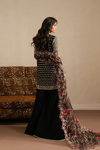 Ayzel Ehsaas Black Front-Open Jacket Pakistani Designer Dresses