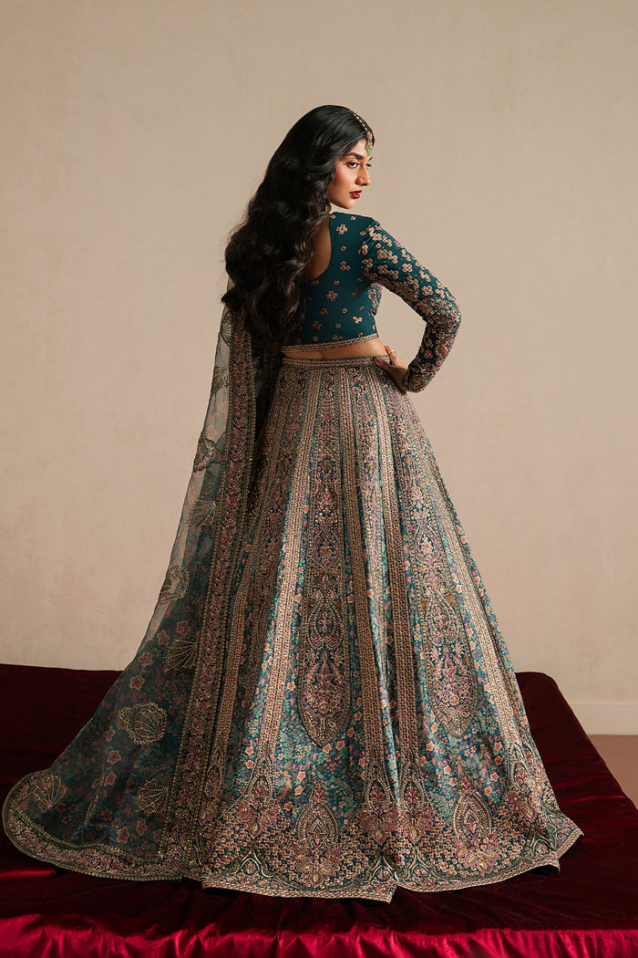 Ayzel Tassavur Teal Lehenga Choli Pakistani Designer Dresses