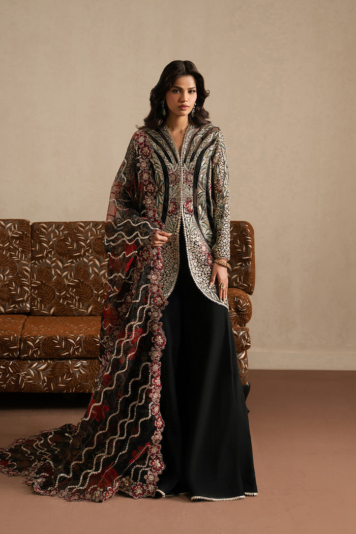 Ayzel Ehsaas Black Front-Open Jacket Pakistani Designer Dresses
