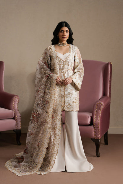 Ayzel Riwaayat Off White Peplum Pakistani Designer Dresses