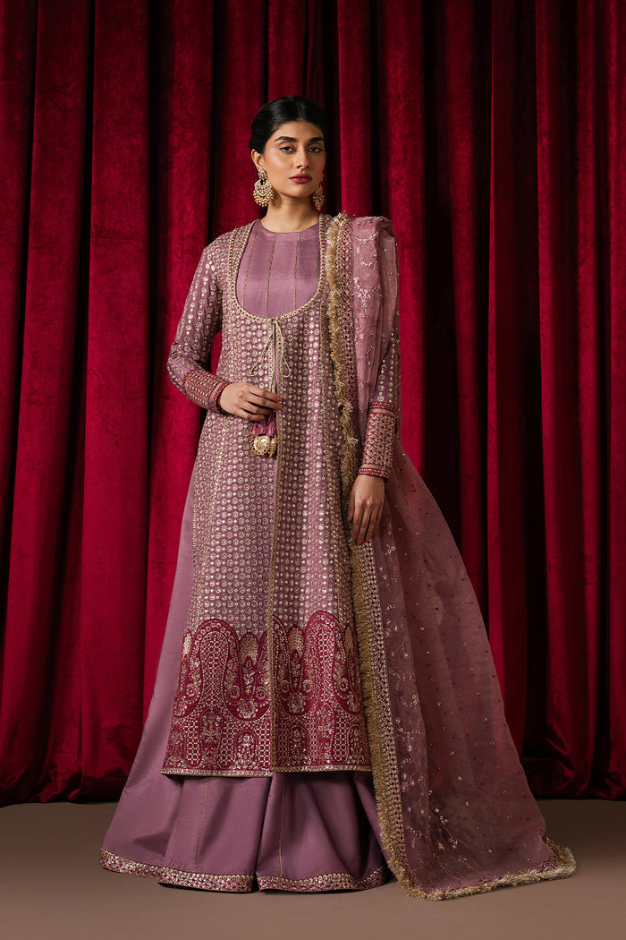 Ayzel Humnishin Mauve Panelled Anarkali Pakistani Designer Dresses