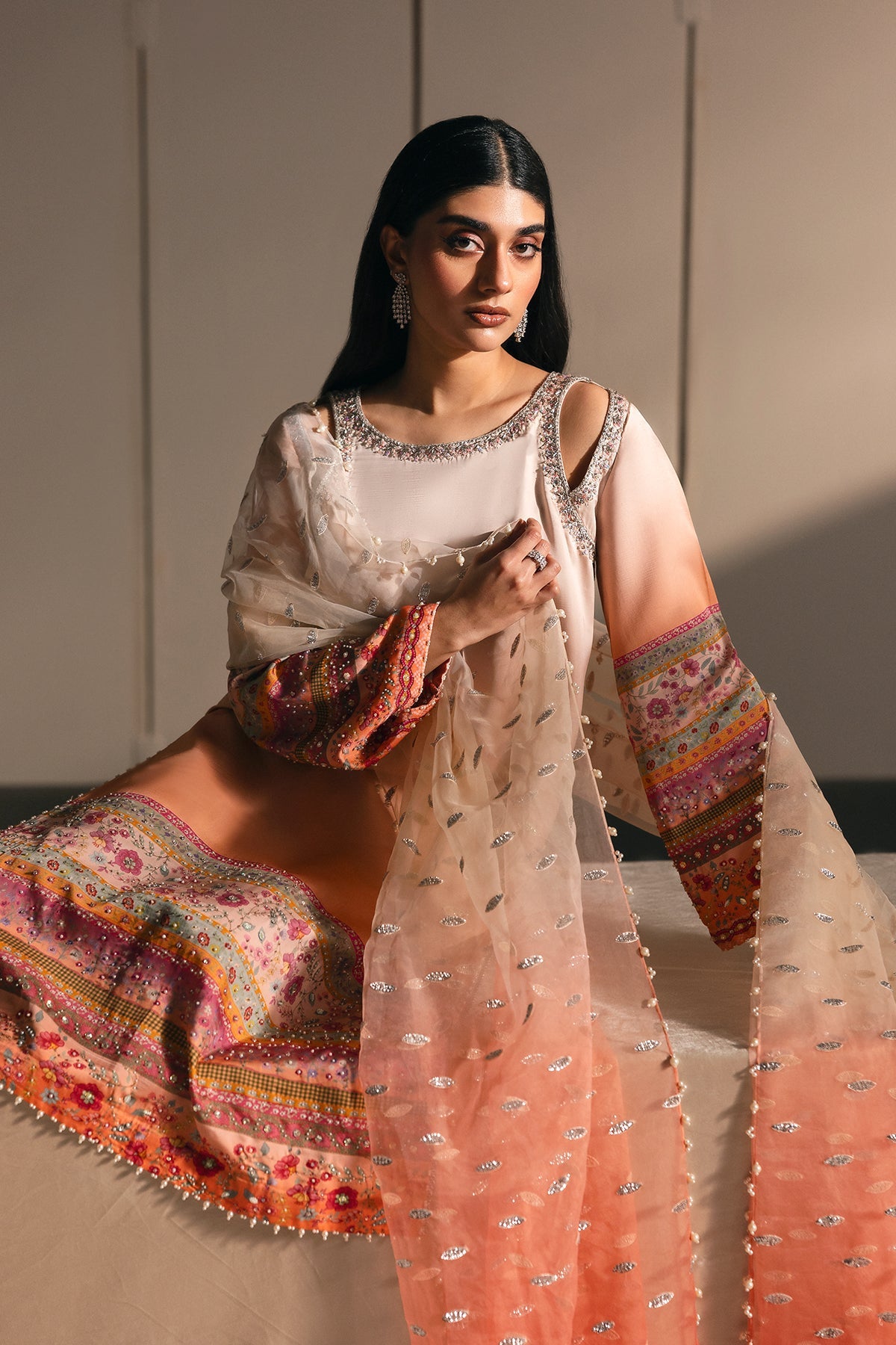 Afrozeh | Silk Muse 26 | Pearl Draped - Image 4