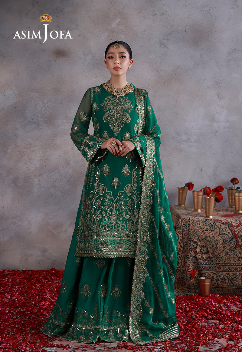 Asim Jofa | Ishq e Eid | AJULN-16 Embroidered Chiffon 3 Pcs