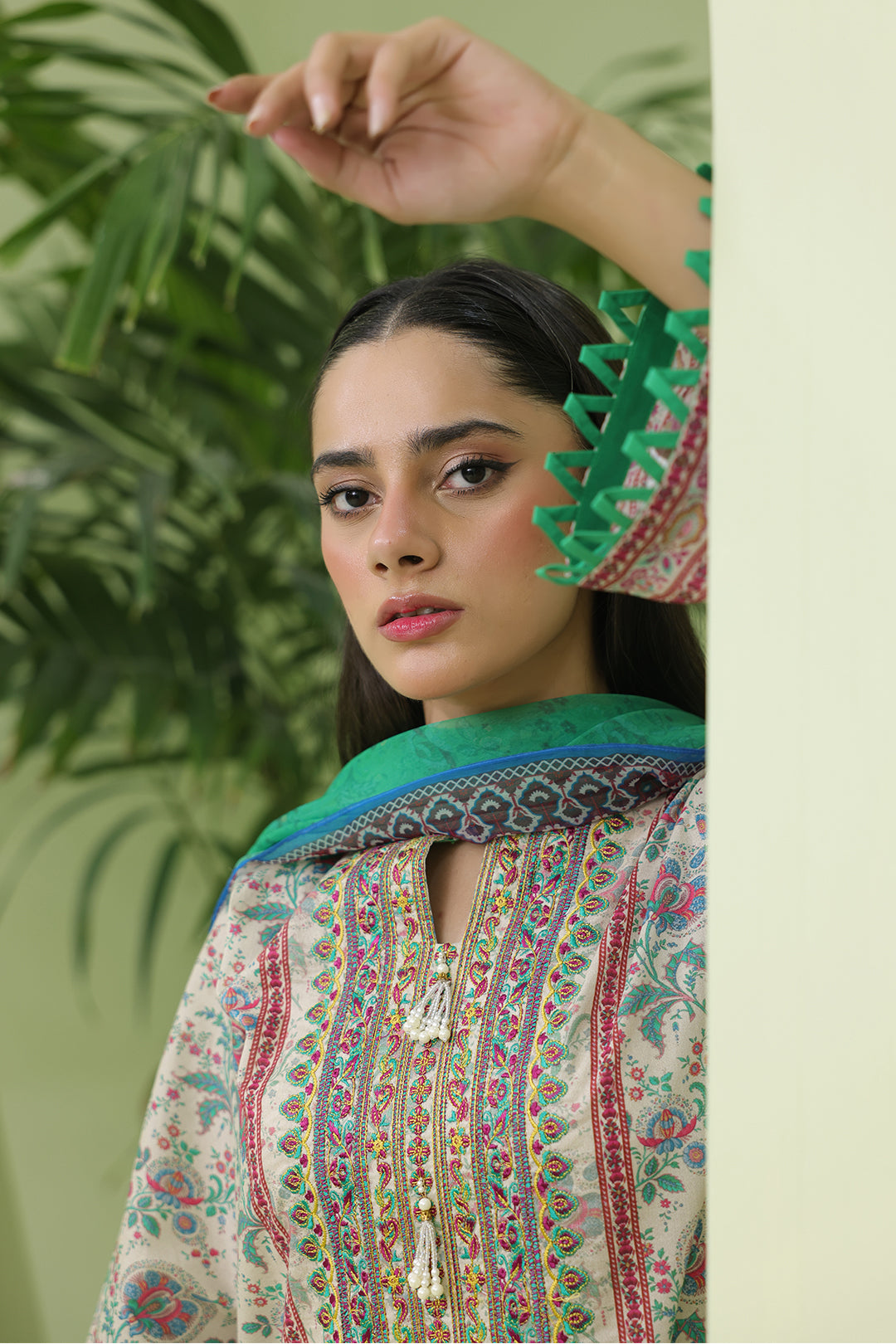 Zellbury | Unstitched 2 Piece Lawn | Embroidered Shirt Dupatta - 1714 - Libasekhas