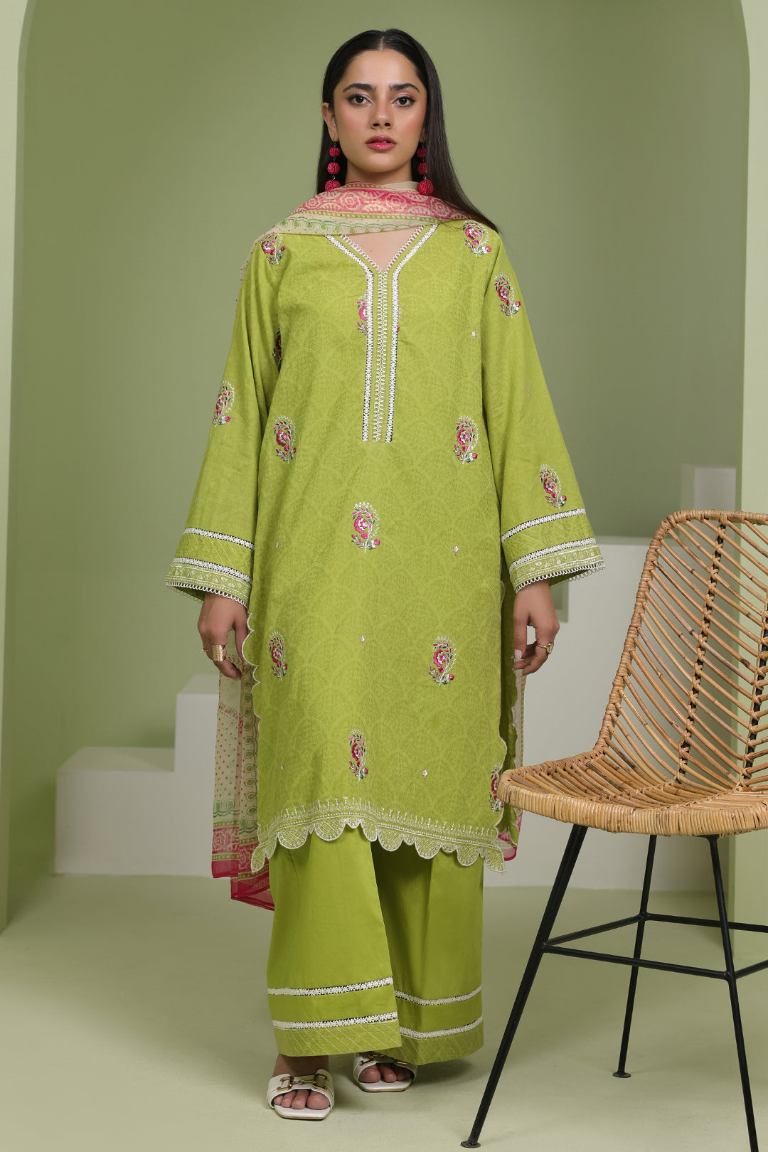 Zellbury | Unstitched 3 Piece Lawn | Embroidered Shirt Shalwar Dupatta - 1462 - Libasekhas