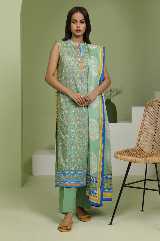 Zellbury | Unstitched 3 Piece Lawn | Shirt Shalwar Dupatta - 1419 - Libasekhas