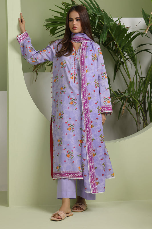 Zellbury | Unstitched 3 Piece Lawn | Shirt Shalwar Dupatta - 1420 - Libasekhas