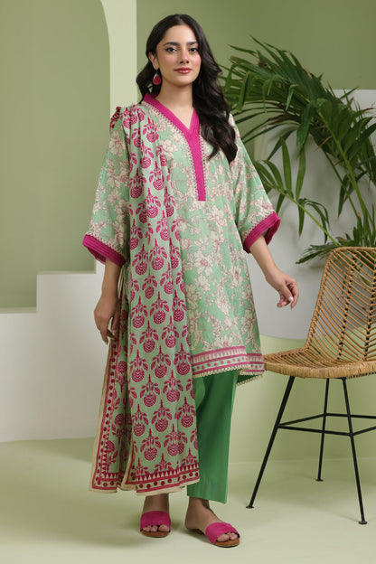 Zellbury | Unstitched 3 Piece Lawn | Shirt Shalwar Dupatta - 1502 - Libasekhas