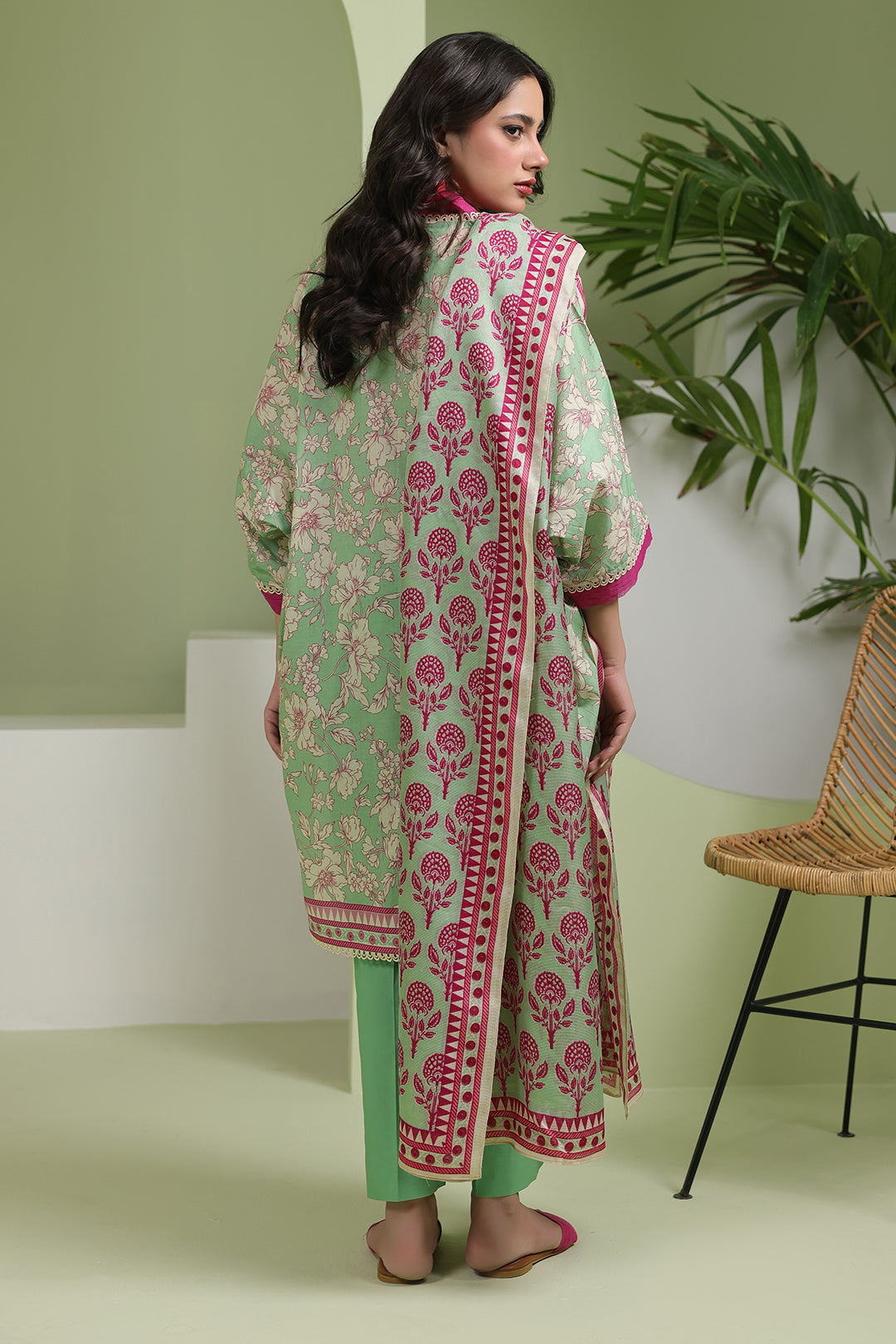Zellbury | Unstitched 3 Piece Lawn | Shirt Shalwar Dupatta - 1502 - Libasekhas