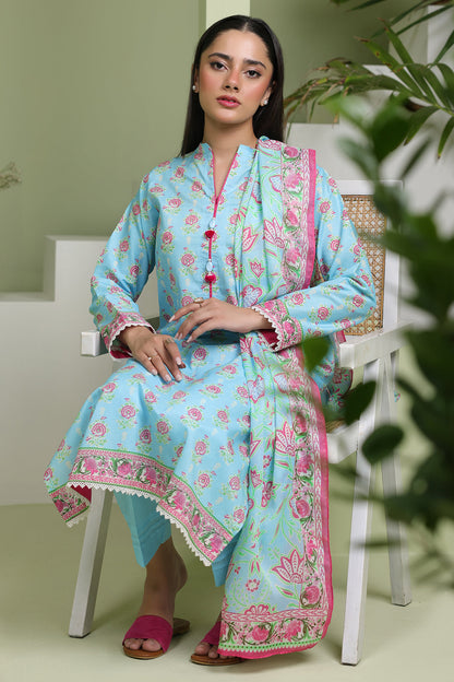 Zellbury | Unstitched 3 Piece Lawn | Shirt Shalwar Dupatta - 1571 - Libasekhas