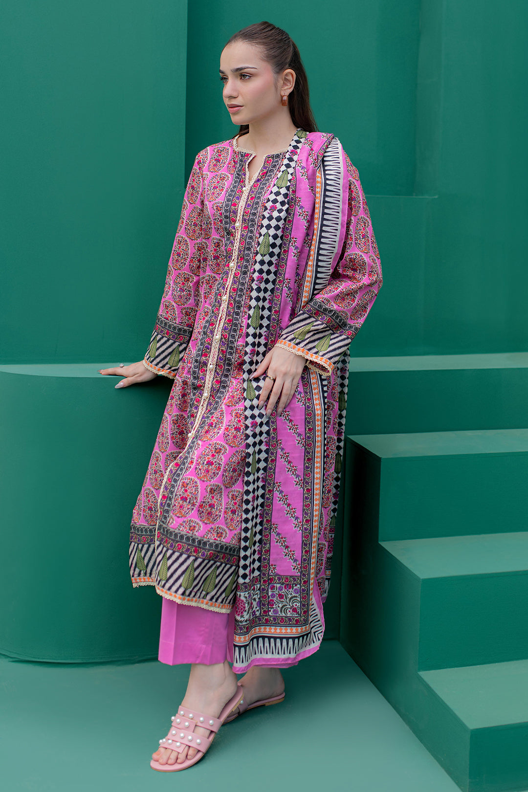 Zellbury | Summer Pret | Kurta Dupatta Trouser - 2830 - Libasekhas