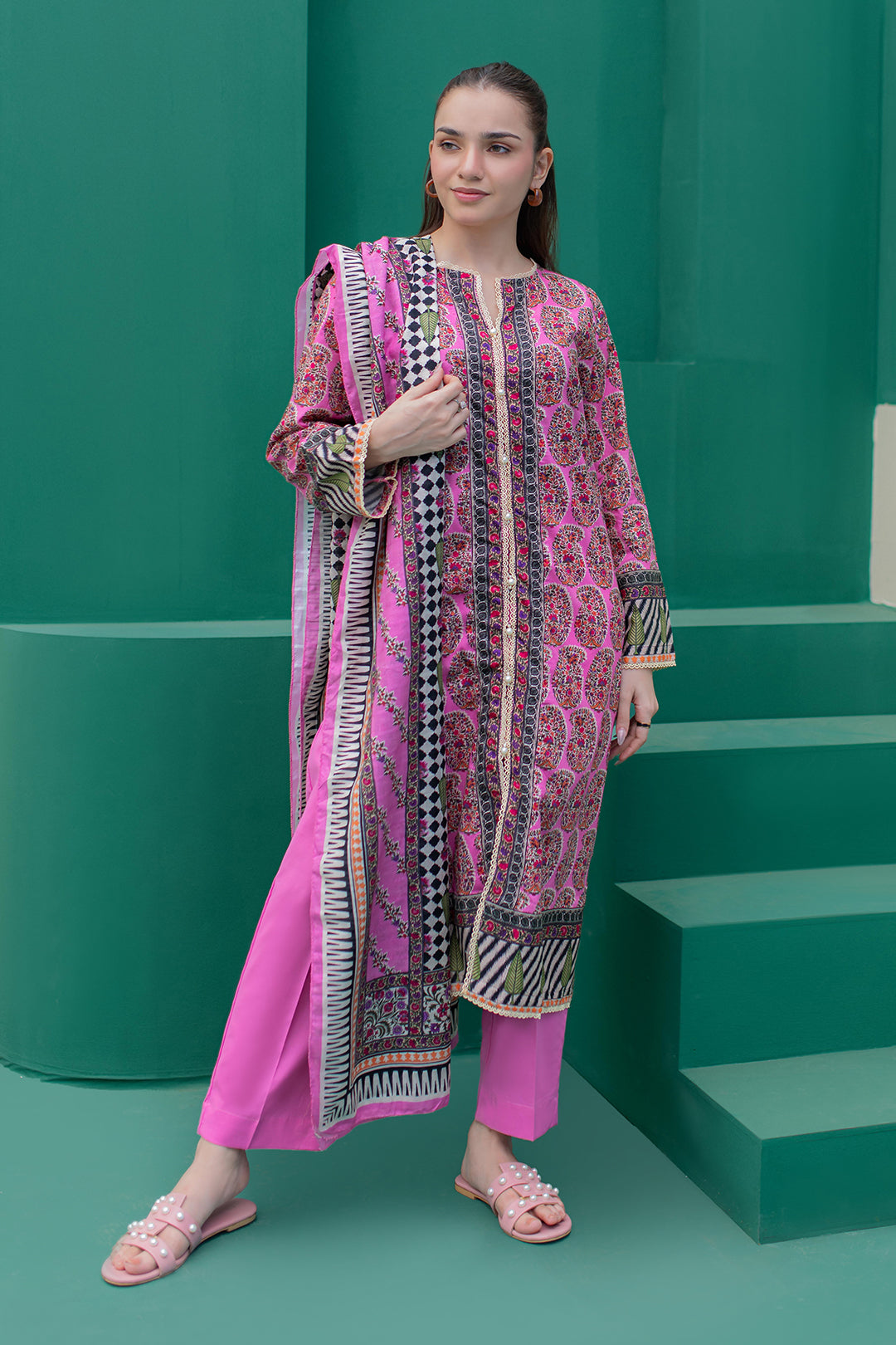 Zellbury | Summer Pret | Kurta Dupatta Trouser - 2830 - Libasekhas