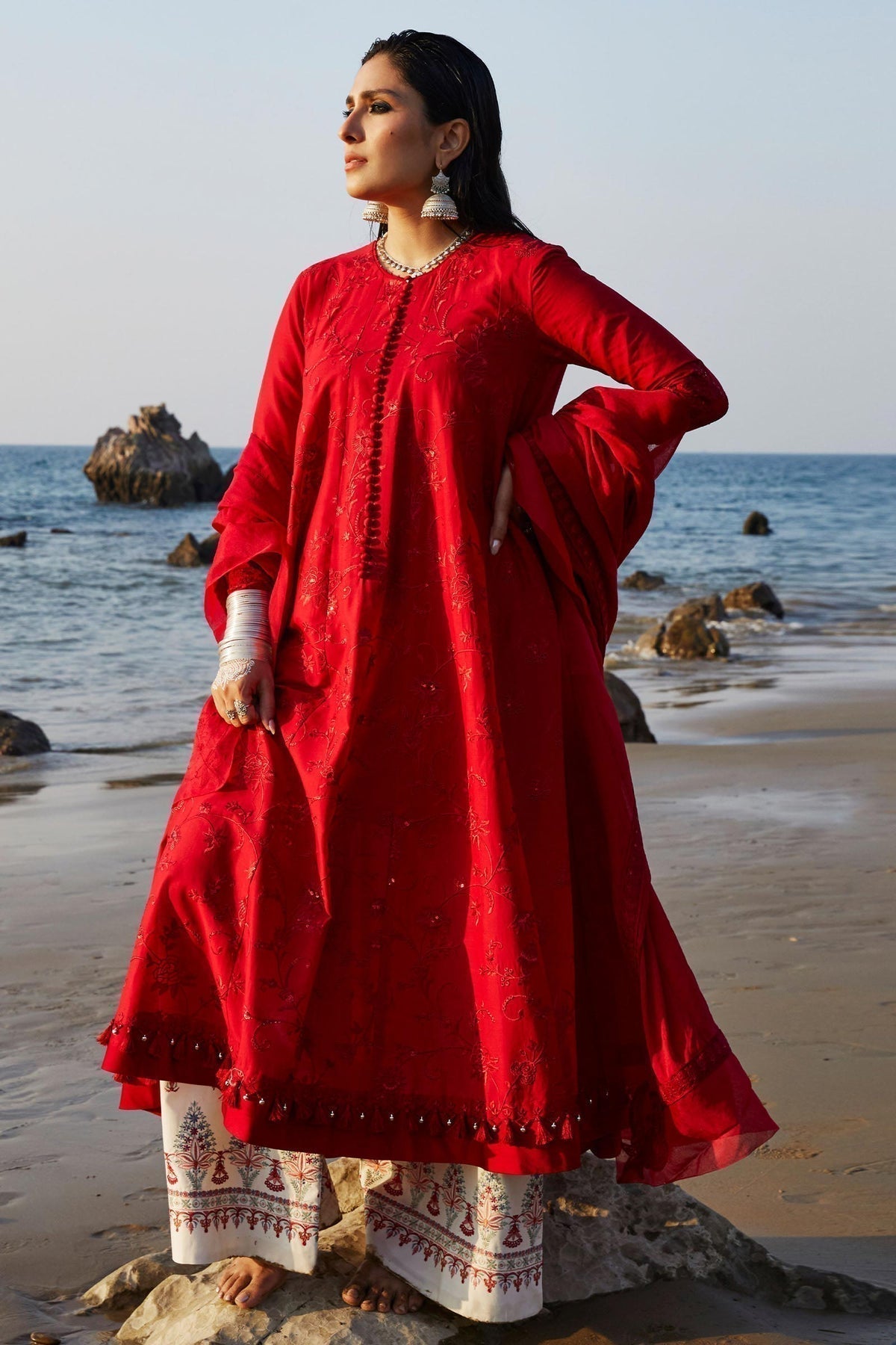 Zara Shahjahan | Luxury Lawn 24 | DEENA-12A - House Of Anaya