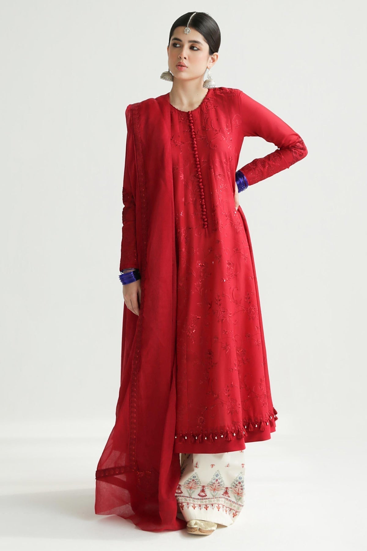 Zara Shahjahan | Luxury Lawn 24 | DEENA-12A - House Of Anaya