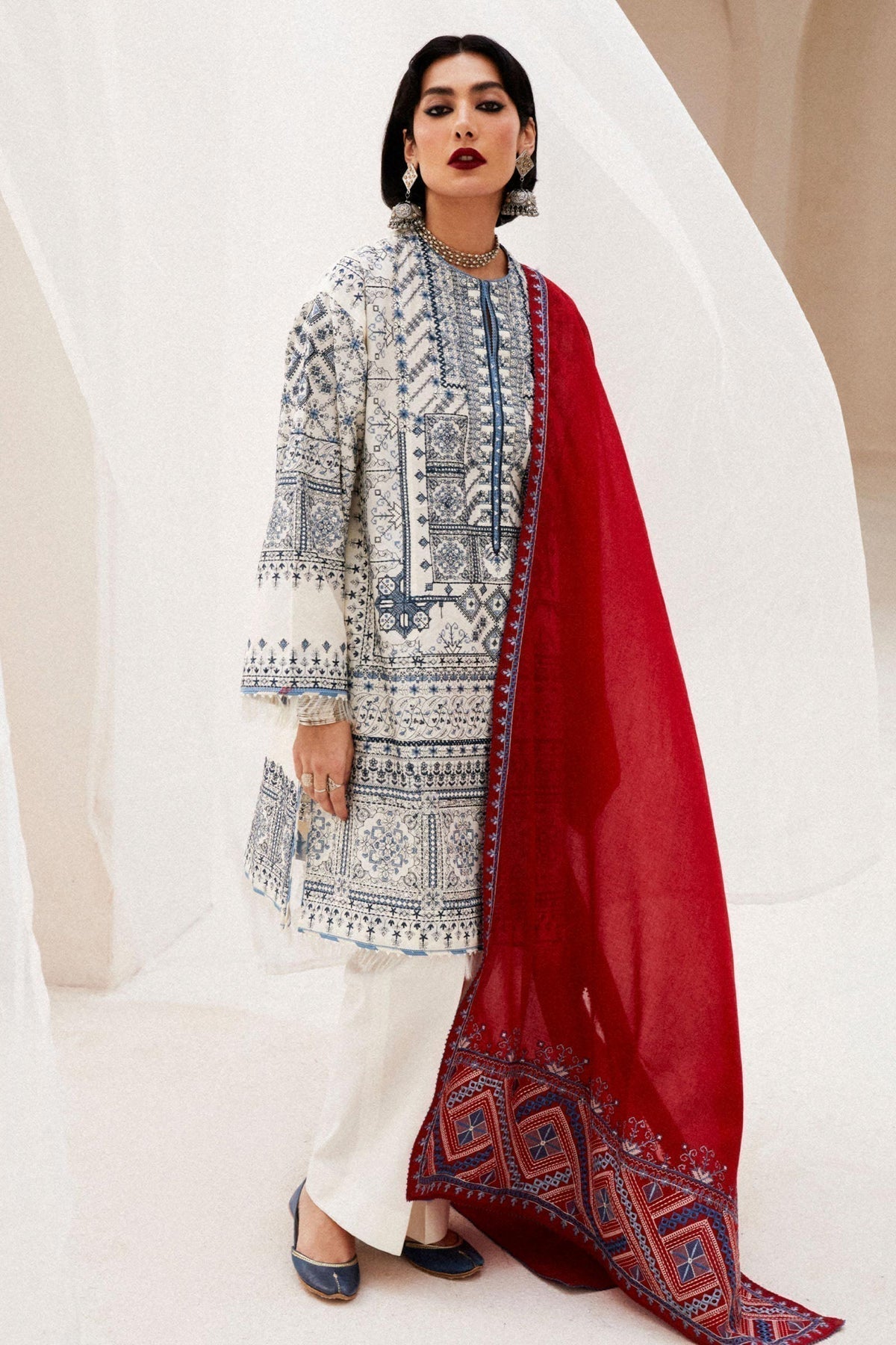 Zara Shahjahan | Luxury Lawn 24 | DIYA-2A - House Of Anaya