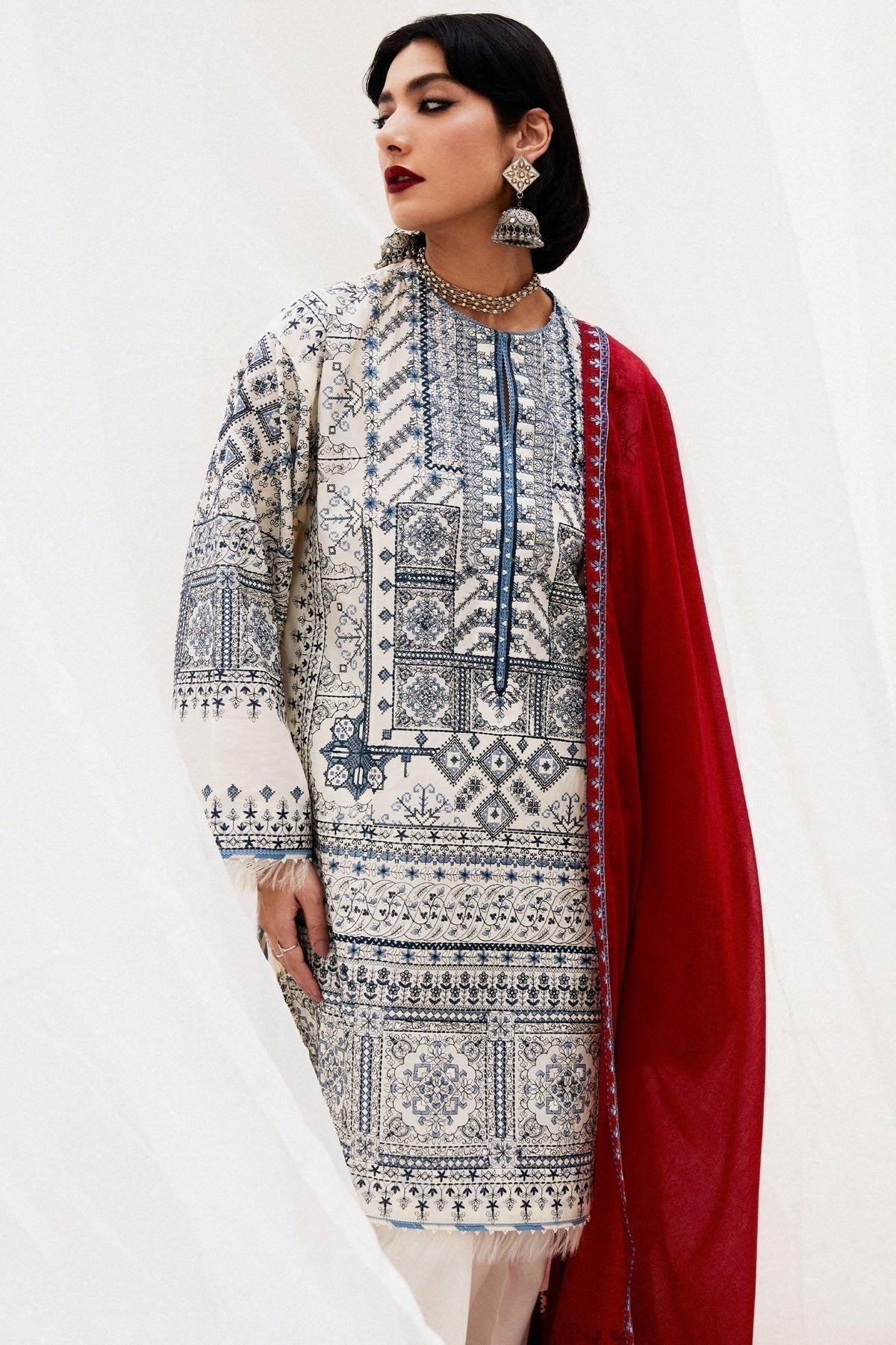 Zara Shahjahan | Luxury Lawn 24 | DIYA-2A - House Of Anaya