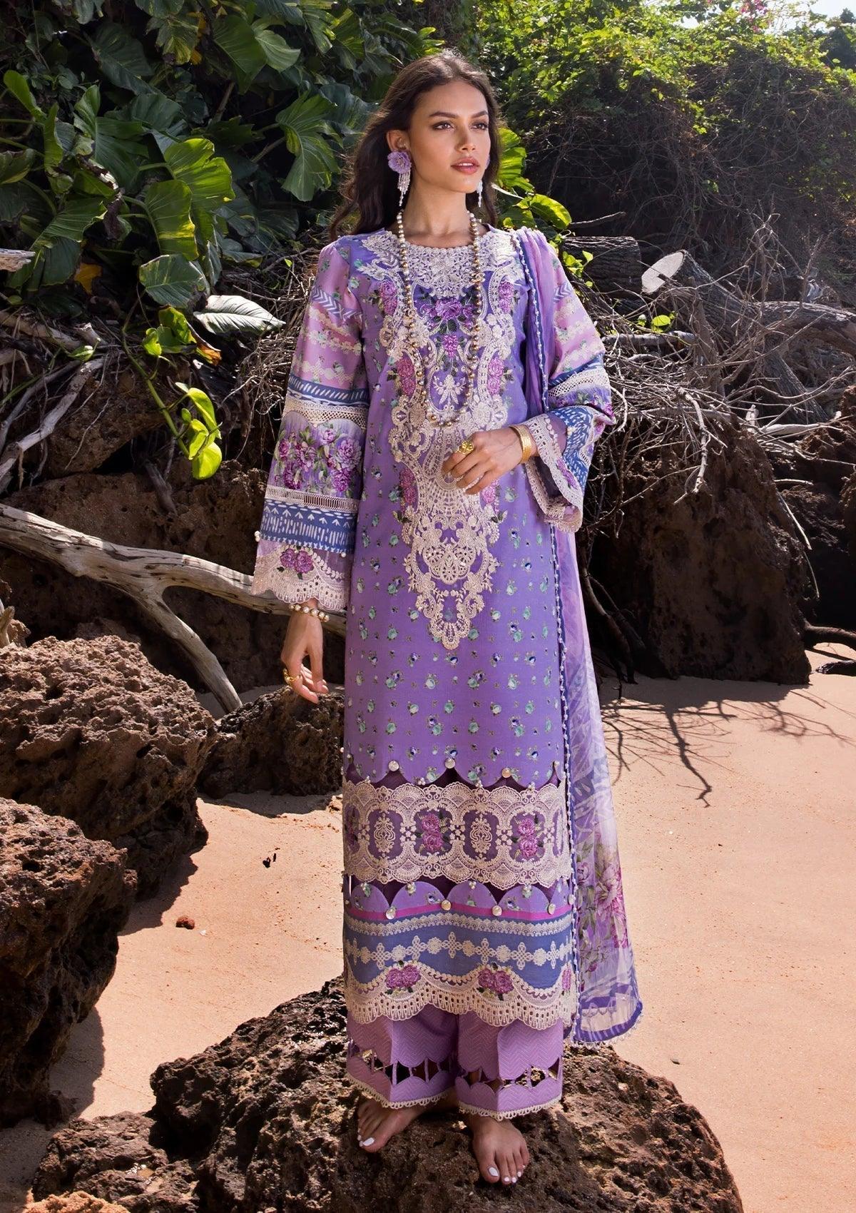 ELAF Signature Embroidered Lawn Unstitched 3Pc Suit ESL-04A MADEMOISELLE - House Of Anaya