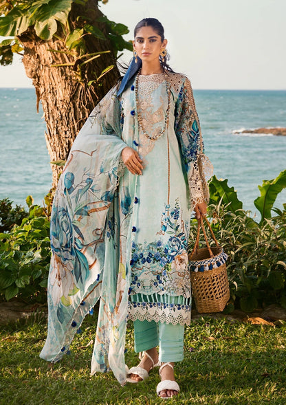 ELAF Signature Embroidered Lawn Unstitched 3Pc Suit ESL-07B HEAVEN'S MIST