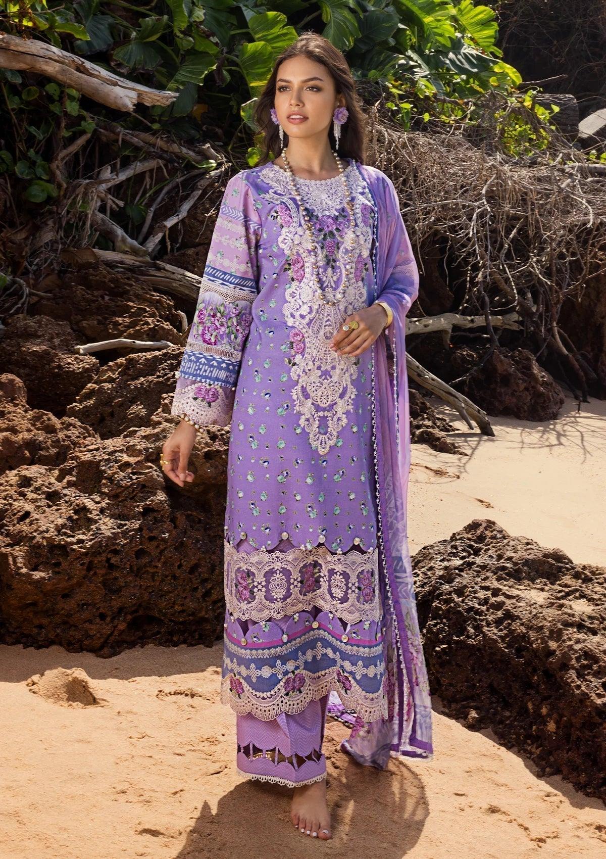 ELAF Signature Embroidered Lawn Unstitched 3Pc Suit ESL-04A MADEMOISELLE - House Of Anaya