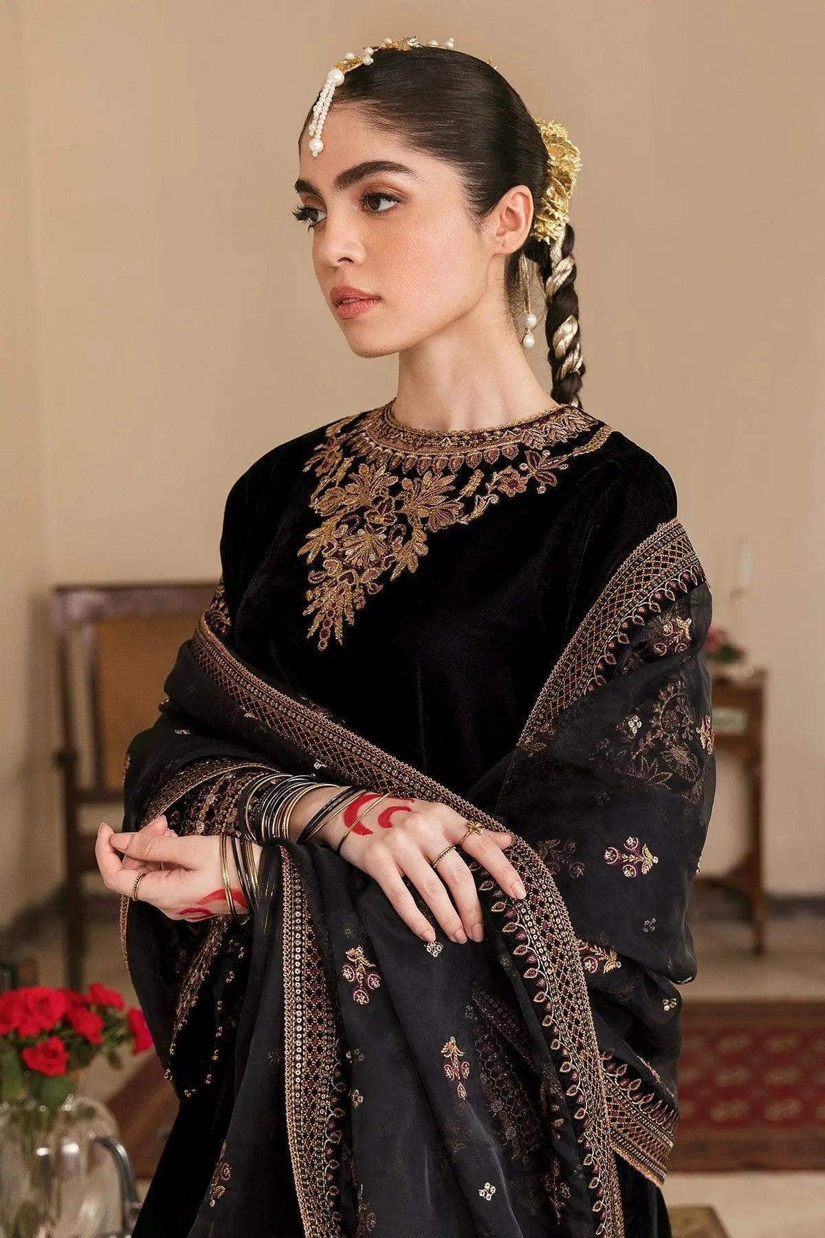 EMBROIDERED VELVET UF-253 - House Of Anaya