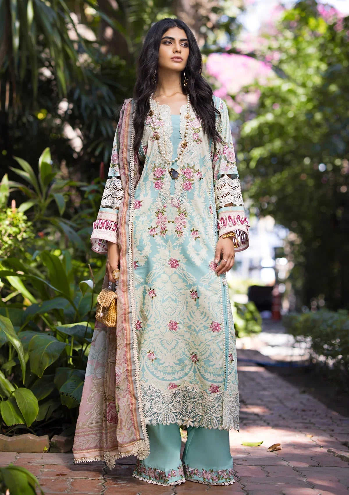 ELAF Signature Embroidered Lawn Unstitched 3Pc Suit ESL-02B PEARLY ESSENCE