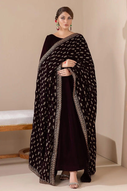 EMBROIDERED VELVET SHAWL VS-42 - House Of Anaya